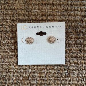 LC Lauren Conrad Stud Earrings Gold and Diamond Clusters (faux)